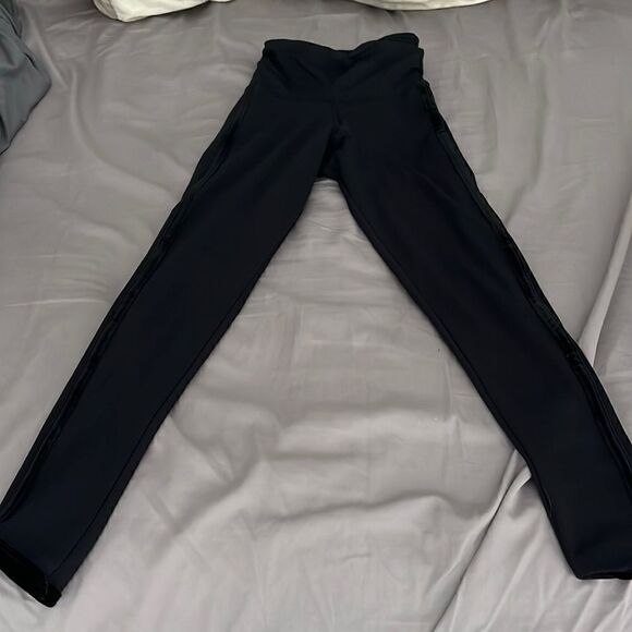 Strut This black leggings with velvet trim sz XS - Picture 1 of 5